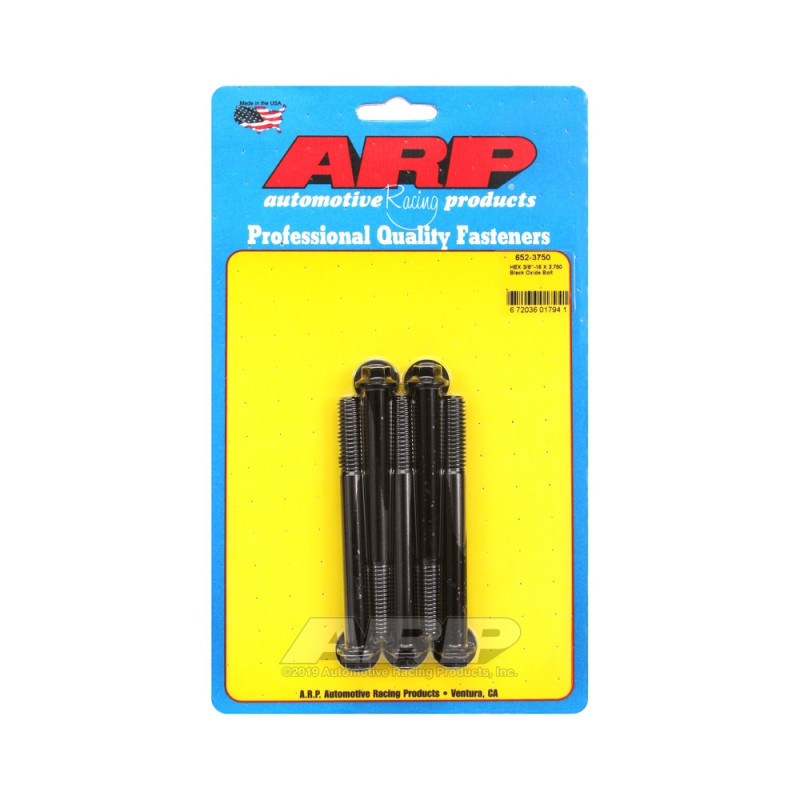 Șuruburi și piulițe universale ARP cu cap mic 3/8-16 – Hexagonale cu finisaj negru oxidat, set de 5 bucăți - ARP-652-3750 - 652-3750 - 3666618194752